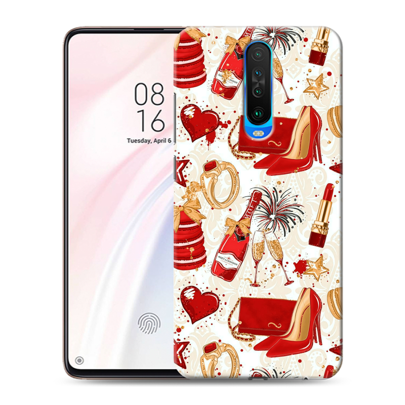 Силиконовый противоударный чехол на Xiaomi RedMi K30 с принтом Новый год Силиконовый противоударный чехол на Xiaomi RedMi K30 с принтом Новый год