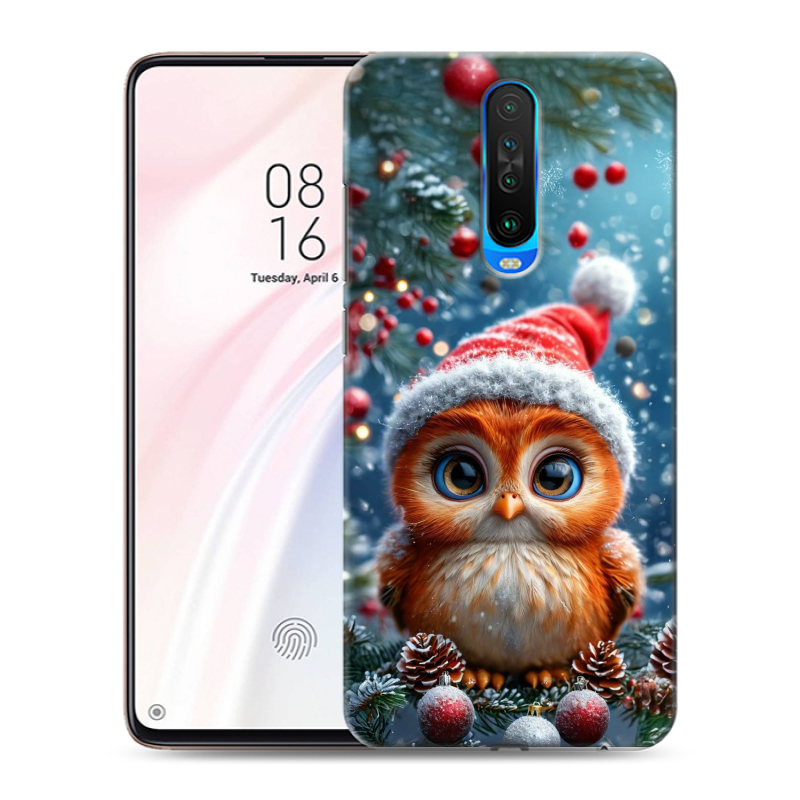 Силиконовый противоударный чехол на Xiaomi RedMi K30 с принтом Новый год Силиконовый противоударный чехол на Xiaomi RedMi K30 с принтом Новый год