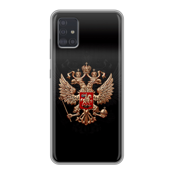 Силиконовый чехол на Samsung Galaxy A51 с принтом Герб России