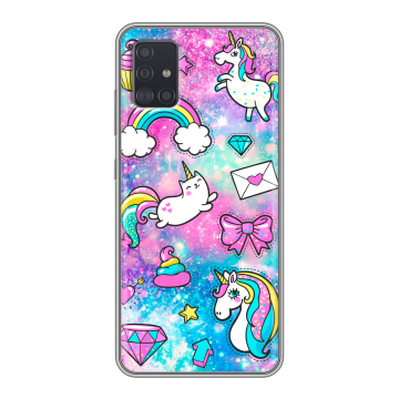 Силиконовый чехол на Samsung Galaxy A51 с принтом Единороги