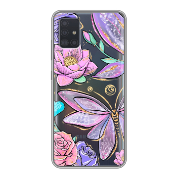 Силиконовый чехол на Samsung Galaxy A51 с принтом Бабочки и цветы