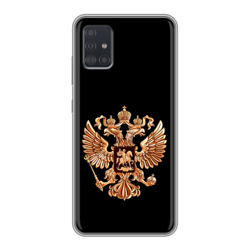 Силиконовый чехол на Samsung Galaxy A51 с принтом Герб России золотой
