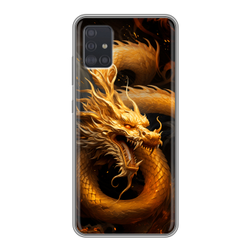 Силиконовый чехол на Samsung Galaxy A51 с принтом Золотой дракон