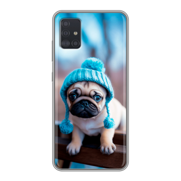 Силиконовый чехол на Samsung Galaxy A51 с принтом Мопс в шапке