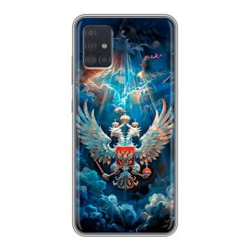 Силиконовый чехол на Samsung Galaxy A51 с принтом Герб флаг России