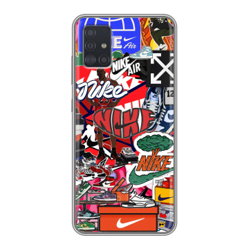 Силиконовый чехол на Samsung Galaxy A51 с принтом Найк Nike яркий