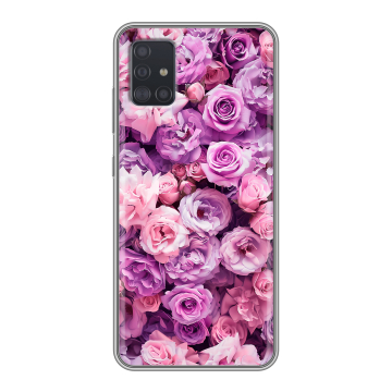 Силиконовый чехол на Samsung Galaxy A51 с принтом лавандовые розы Силиконовый чехол на Samsung Galaxy A51 с принтом лавандовые розы