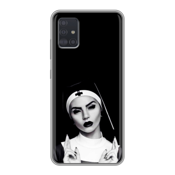 Силиконовый чехол на Samsung Galaxy A51 с принтом монашка