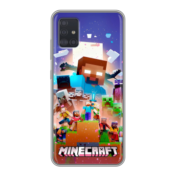 Силиконовый чехол на Samsung Galaxy A51 с принтом Майнкрафт Minecraft