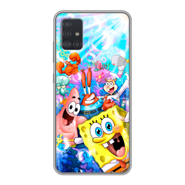 Силиконовый чехол на Samsung Galaxy A51 с принтом спанчбоб спанч боб