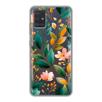 Силиконовый чехол на Samsung Galaxy A51 с принтом Цветы паттерн Силиконовый чехол на Samsung Galaxy A51 с принтом Цветы паттерн