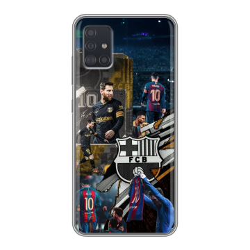 Силиконовый чехол на Samsung Galaxy A51 с принтом Messi Barcelona