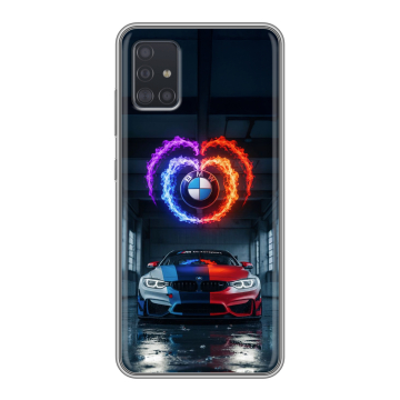 Силиконовый чехол на Samsung Galaxy A51 с принтом BMW БМВ