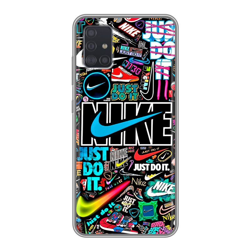 Силиконовый чехол на Samsung Galaxy A51 с принтом найк nike черный Силиконовый чехол на Samsung Galaxy A51 с принтом найк nike черный