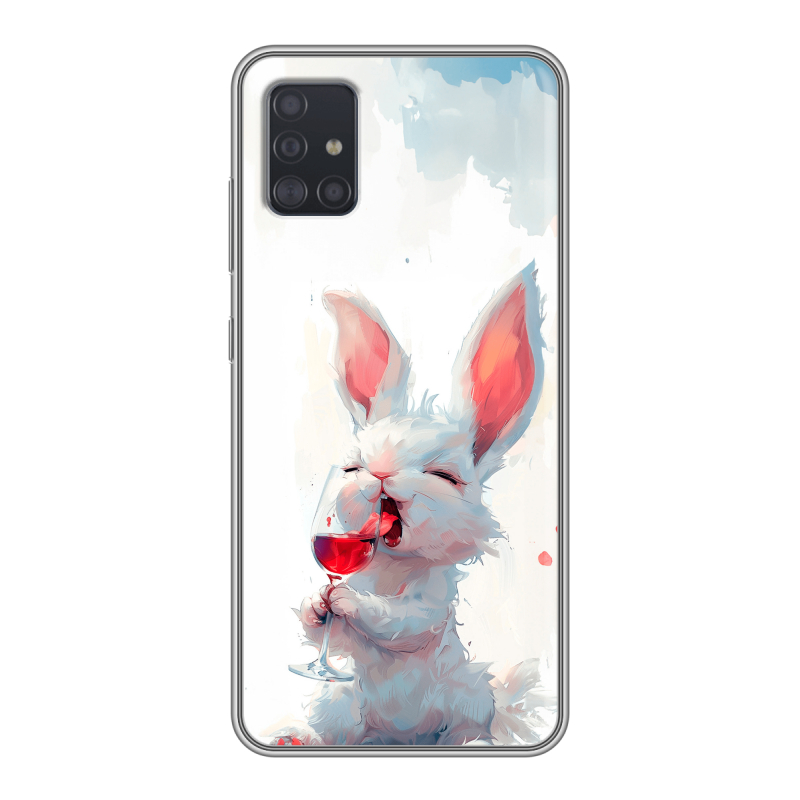 Силиконовый противоударный чехол на Samsung Galaxy A51 с принтом кролик зайчик Силиконовый противоударный чехол на Samsung Galaxy A51 с принтом кролик зайчик