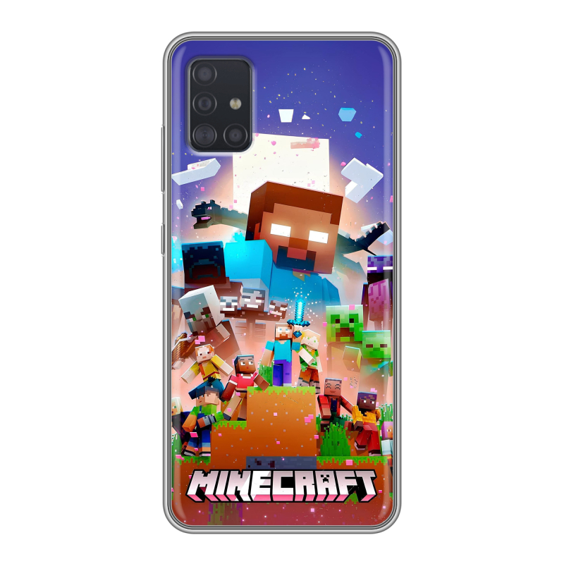 Силиконовый противоударный чехол на Samsung Galaxy A51 с принтом Майнкрафт Minecraft Силиконовый противоударный чехол на Samsung Galaxy A51 с принтом Майнкрафт Minecraft