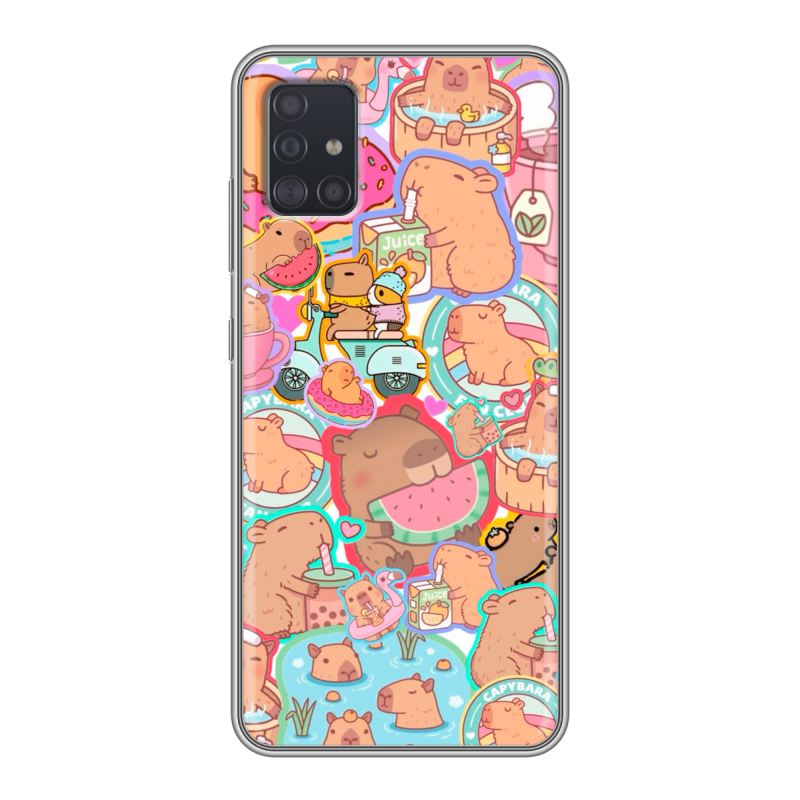 Силиконовый чехол на Samsung Galaxy A51 с принтом капибары Силиконовый чехол на Samsung Galaxy A51 с принтом капибары