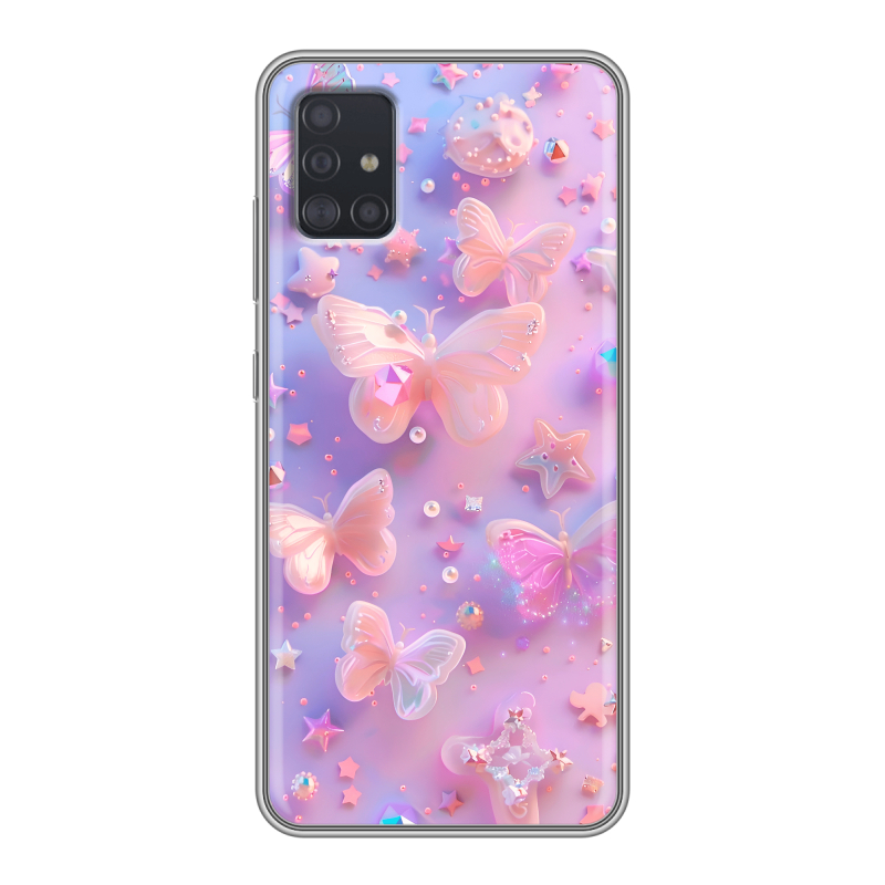 Силиконовый чехол на Samsung Galaxy A51 с принтом Бабочки Силиконовый чехол на Samsung Galaxy A51 с принтом Бабочки