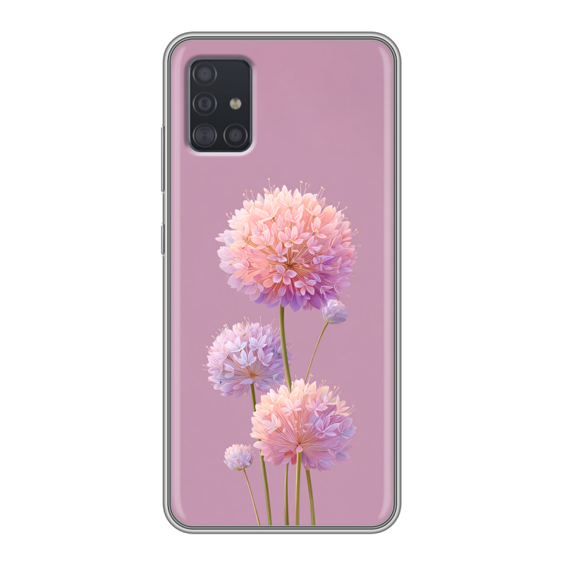 Силиконовый противоударный чехол на Samsung Galaxy A51 с принтом Цветы Силиконовый противоударный чехол на Samsung Galaxy A51 с принтом Цветы