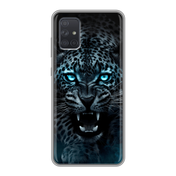 Силиконовый чехол на Samsung Galaxy A71 с принтом Темный леопард Силиконовый чехол на Samsung Galaxy A71 с принтом Темный леопард