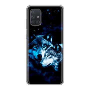 Силиконовый чехол на Samsung Galaxy A71 с принтом Волки Силиконовый чехол на Samsung Galaxy A71 с принтом Волки
