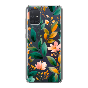 Силиконовый чехол на Samsung Galaxy A71 с принтом Цветы паттерн Силиконовый чехол на Samsung Galaxy A71 с принтом Цветы паттерн