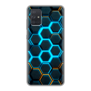 Силиконовый чехол на Samsung Galaxy A71 с принтом Неоновые соты Силиконовый чехол на Samsung Galaxy A71 с принтом Неоновые соты