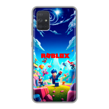 Силиконовый чехол на Samsung Galaxy A71 с принтом Roblox Роблокс
