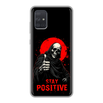 Силиконовый чехол на Samsung Galaxy A71 с принтом смешной скелет Силиконовый чехол на Samsung Galaxy A71 с принтом смешной скелет