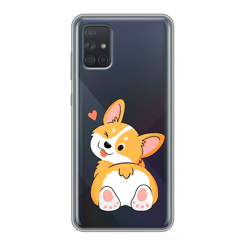Силиконовый чехол на Samsung Galaxy A71 с принтом Корги Силиконовый чехол на Samsung Galaxy A71 с принтом Корги