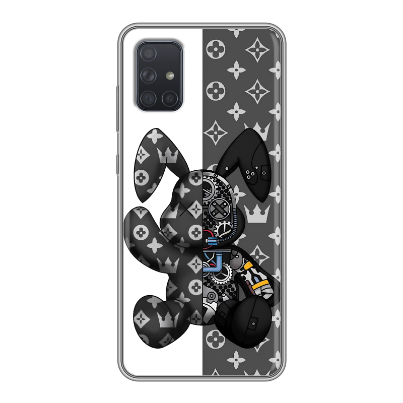 Силиконовый противоударный чехол на Samsung Galaxy A71 с принтом Луи робот Силиконовый противоударный чехол на Samsung Galaxy A71 с принтом Луи робот