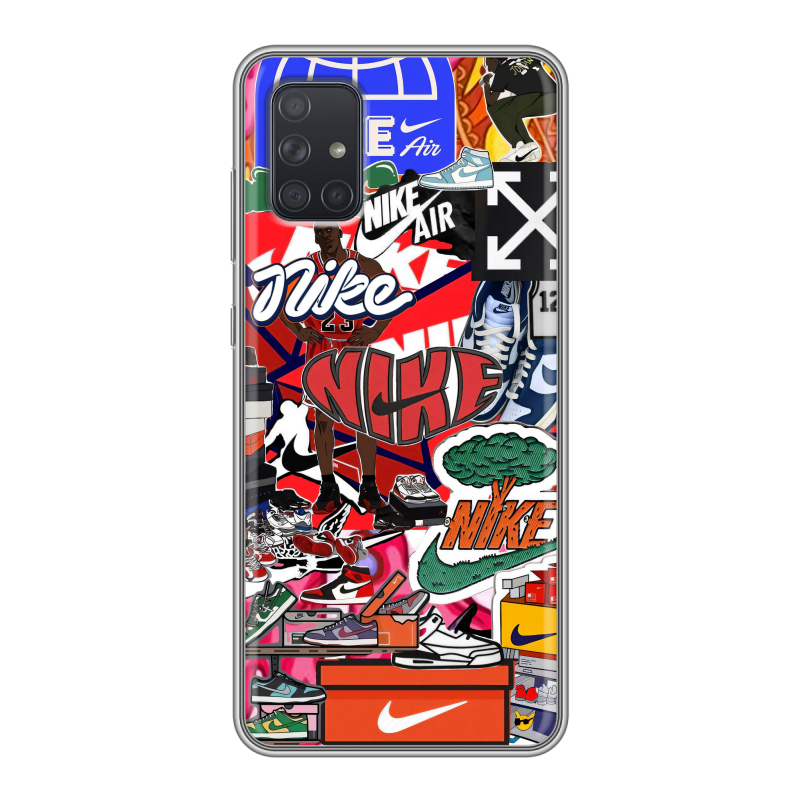 Силиконовый чехол на Samsung Galaxy A71 с принтом Найк Nike яркий Силиконовый чехол на Samsung Galaxy A71 с принтом Найк Nike яркий