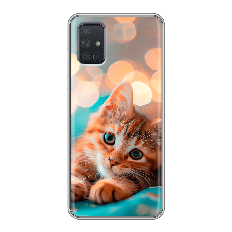 Силиконовый чехол на Samsung Galaxy A71 с принтом котик Силиконовый чехол на Samsung Galaxy A71 с принтом котик