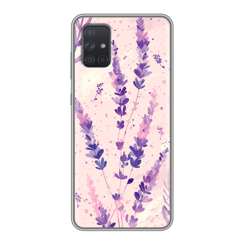 Силиконовый чехол на Samsung Galaxy A71 с принтом цветы лаванда Силиконовый чехол на Samsung Galaxy A71 с принтом цветы лаванда