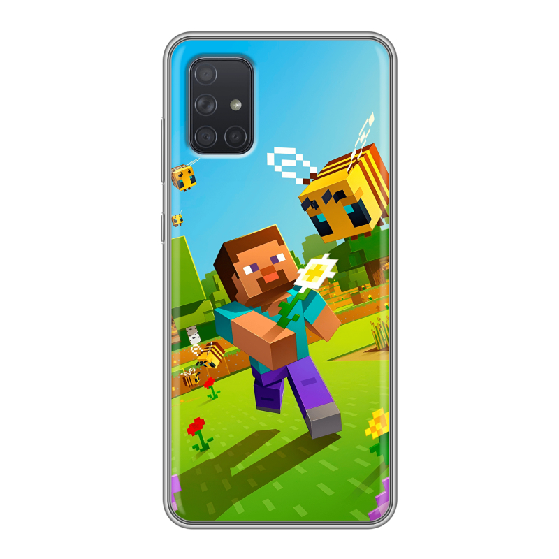 Силиконовый чехол на Samsung Galaxy A71 с принтом Майнкрафт Minecraft Силиконовый чехол на Samsung Galaxy A71 с принтом Майнкрафт Minecraft