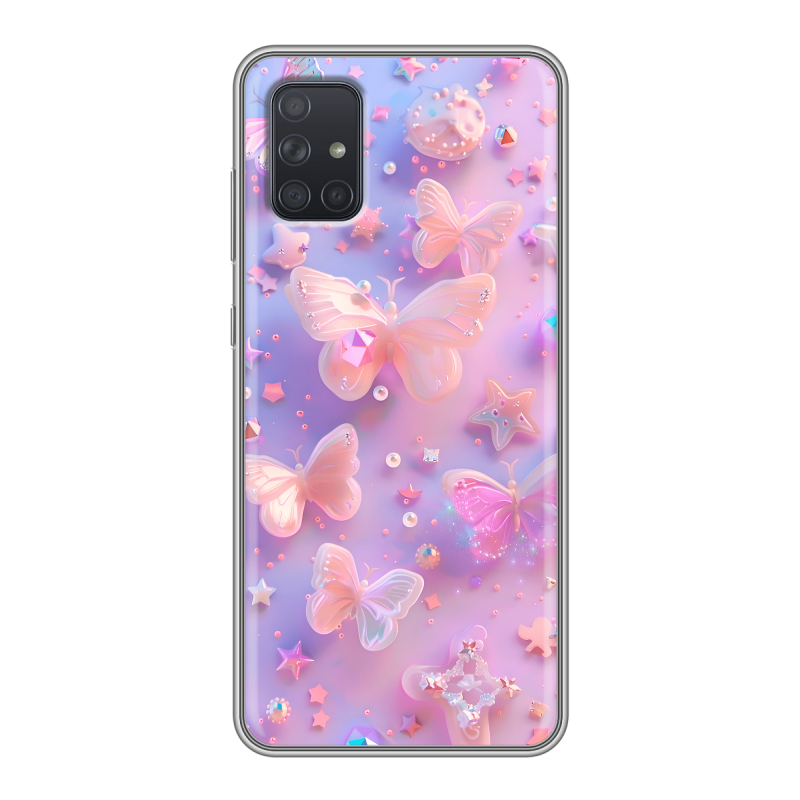 Силиконовый чехол на Samsung Galaxy A71 с принтом Бабочки Силиконовый чехол на Samsung Galaxy A71 с принтом Бабочки