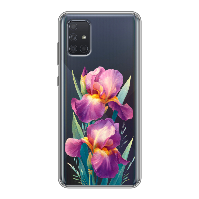 Силиконовый противоударный чехол на Samsung Galaxy A71 с принтом Цветы орхидеи Силиконовый противоударный чехол на Samsung Galaxy A71 с принтом Цветы орхидеи