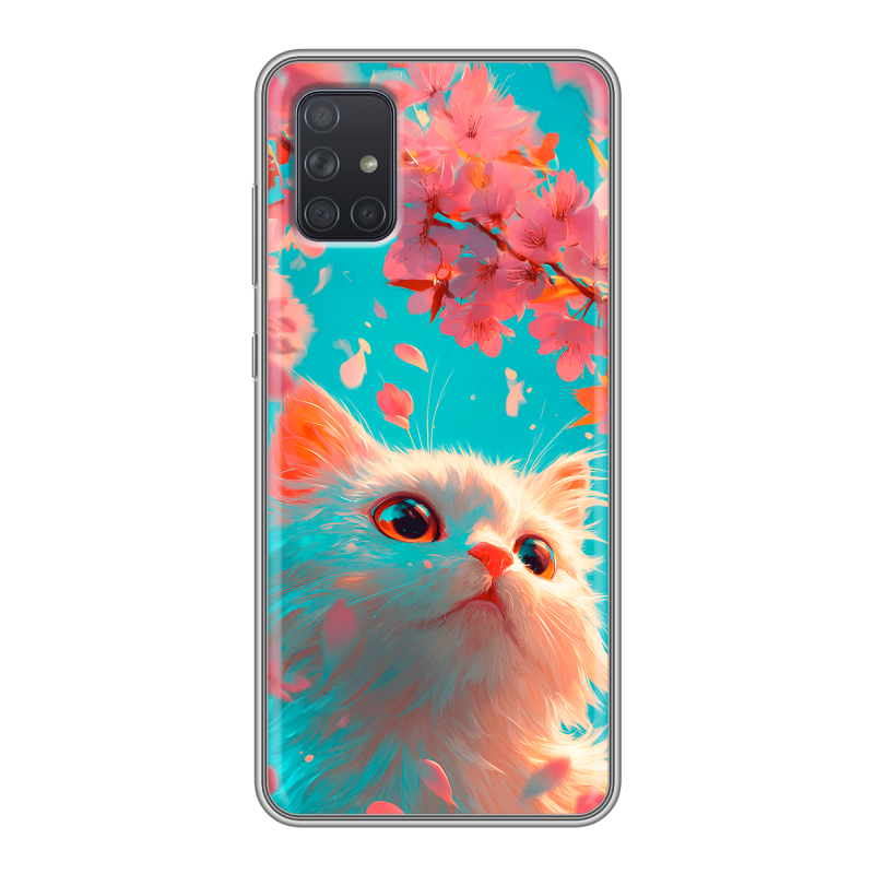 Силиконовый чехол на Samsung Galaxy A71 с принтом Красивый кот Силиконовый чехол на Samsung Galaxy A71 с принтом Красивый кот