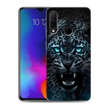Силиконовый противоударный чехол на Lenovo K10 Note с принтом Темный леопард