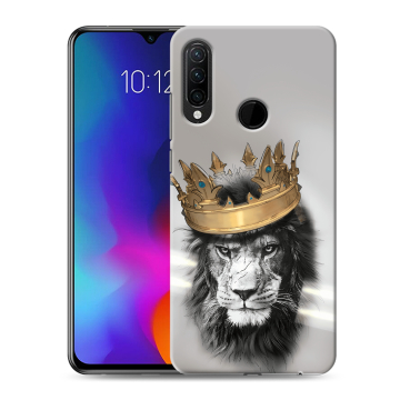 Силиконовый противоударный чехол на Lenovo K10 Note с принтом Лев с короной