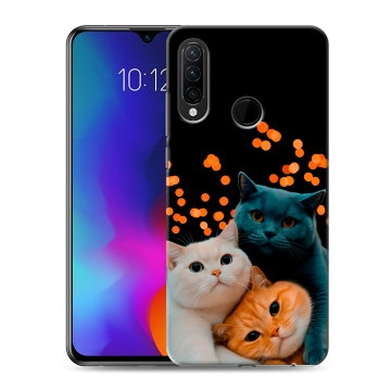 Силиконовый противоударный чехол на Lenovo K10 Note с принтом Кошки