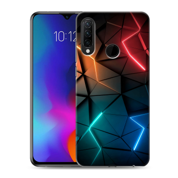 Силиконовый противоударный чехол на Lenovo K10 Note с принтом Абстракция неон