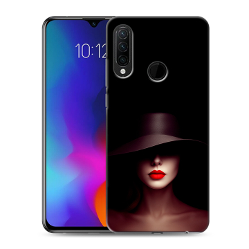 Силиконовый противоударный чехол на Lenovo K10 Note с принтом Девушка в шляпе