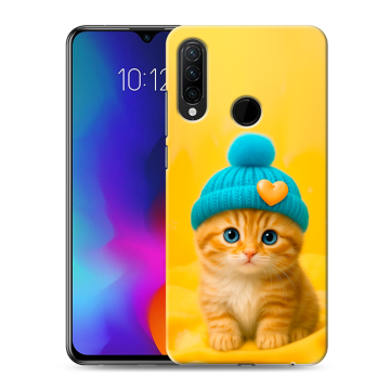 Силиконовый противоударный чехол на Lenovo K10 Note с принтом Котенок в шапке Силиконовый противоударный чехол на Lenovo K10 Note с принтом Котенок в шапке