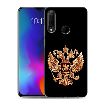 Силиконовый противоударный чехол на Lenovo K10 Note с принтом Герб России золотой