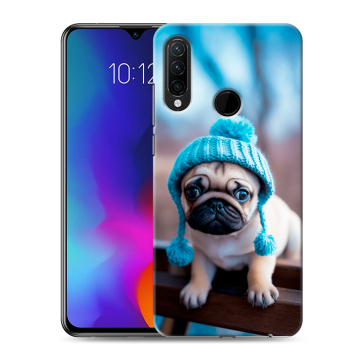 Силиконовый противоударный чехол на Lenovo K10 Note с принтом Мопс в шапке