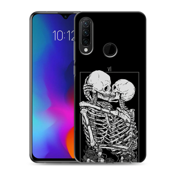 Силиконовый противоударный чехол на Lenovo K10 Note с принтом Поцелуй скелетов
