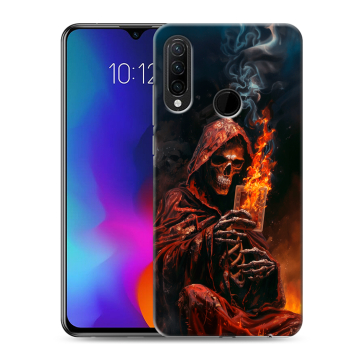 Силиконовый противоударный чехол на Lenovo K10 Note с принтом Скелет и карты