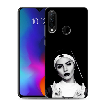 Силиконовый противоударный чехол на Lenovo K10 Note с принтом монашка