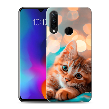 Силиконовый противоударный чехол на Lenovo K10 Note с принтом котик
